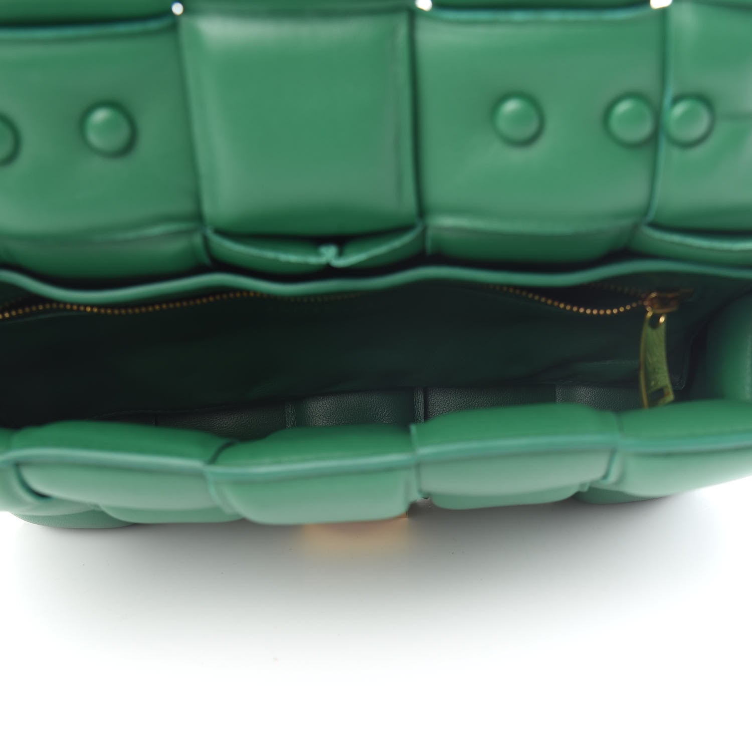 Bottega Veneta Lambskin Maxi Intreccio Padded Chain Cassette Crossbody Bag Racing Green 4 of 8