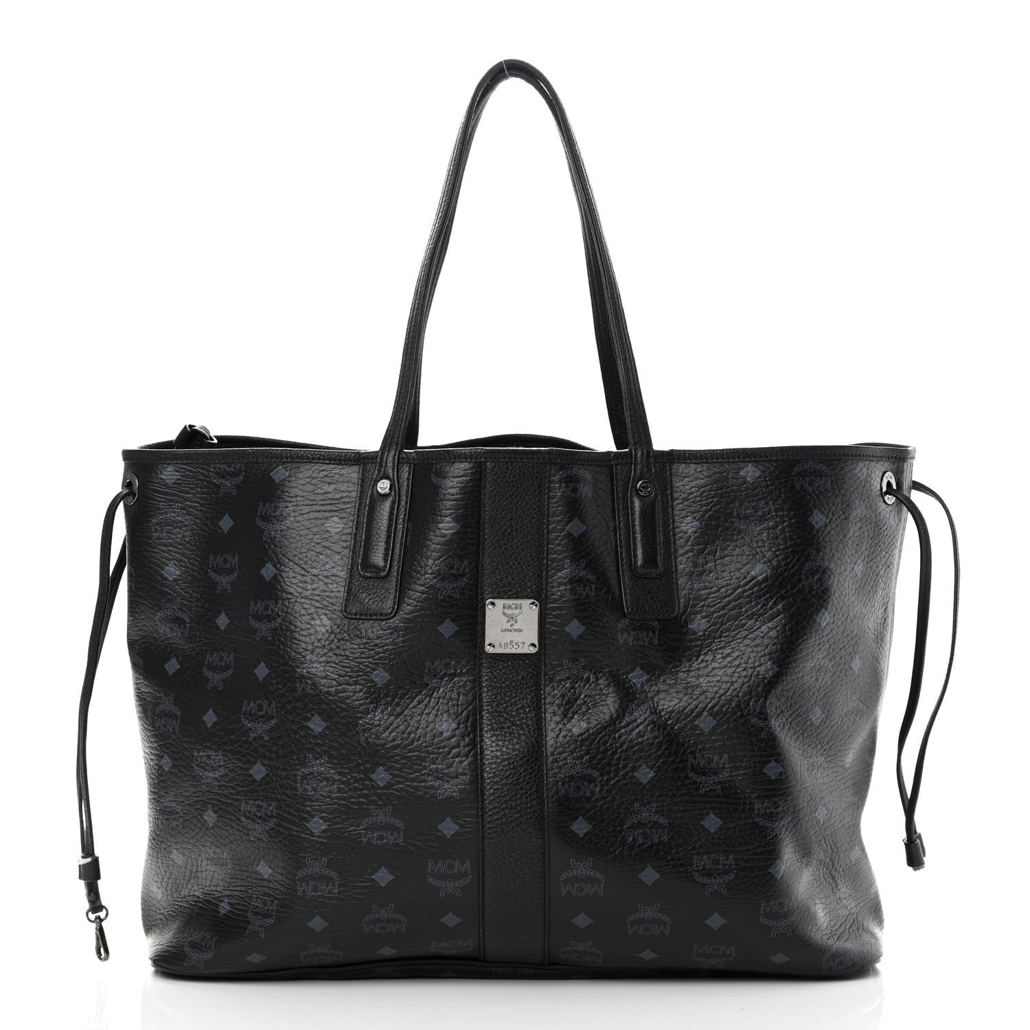 MCM Visetos Large Liz Reversible Shopper Tote Black 3 of 19