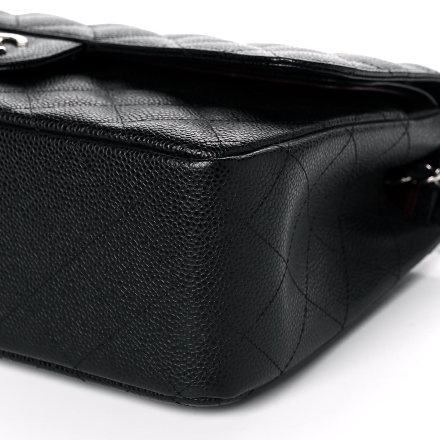 Caviar Quilted Jumbo Double Flap Black