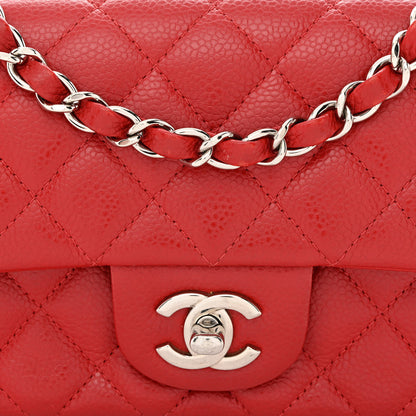 Chanel Caviar Quilted Mini Rectangular Flap Red 8 of 11