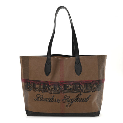Burberry Coated Canvas Medium Reversible Doodle Tote Black 1 of 10