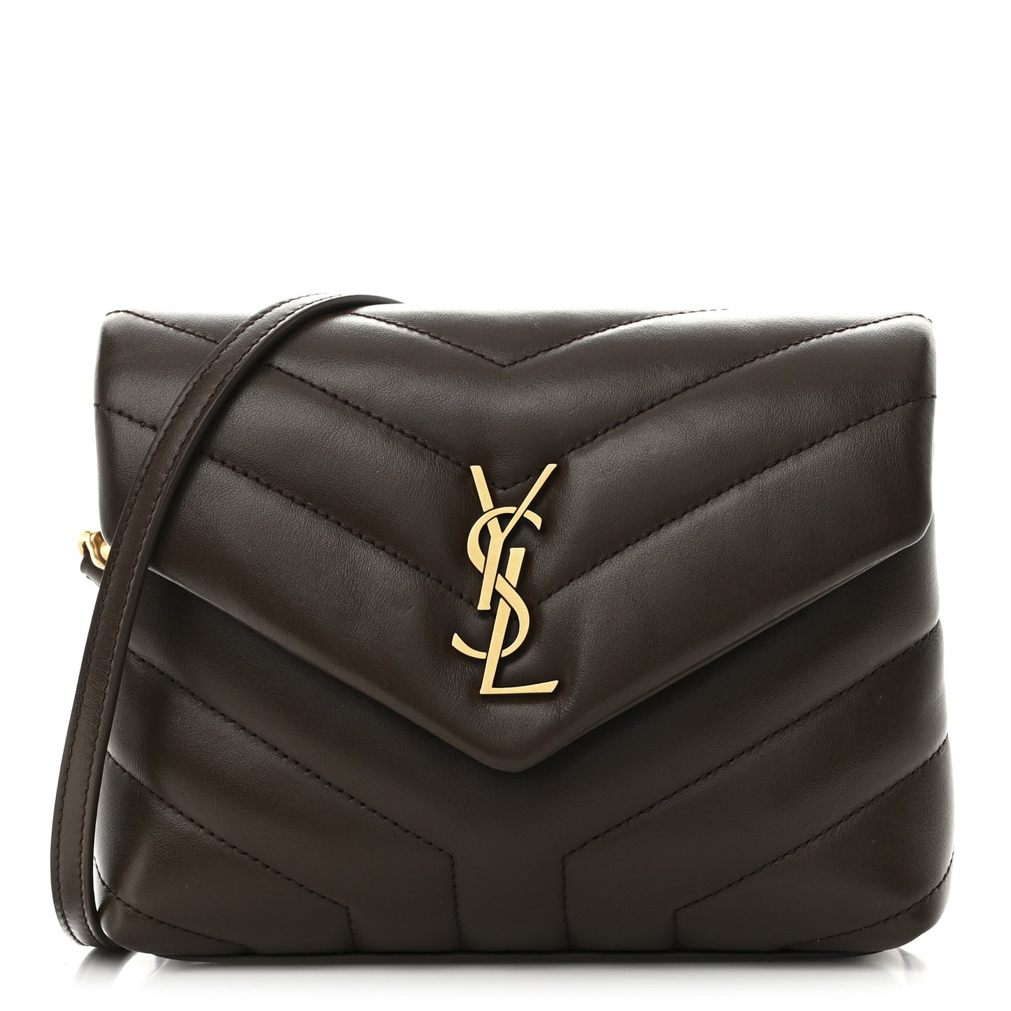Calfskin Y Quilted Monogram Toy Loulou Crossbody Bag Soil Brown