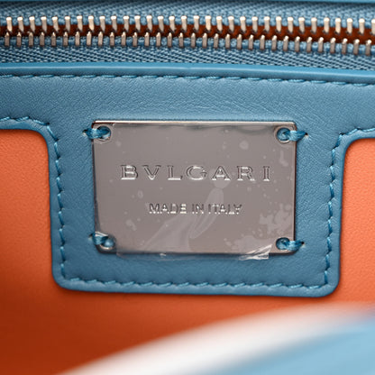 Bulgari Calfskin Matelasse Mini Serpenti Cabochon Crossbody Bag Blue 7 of 10