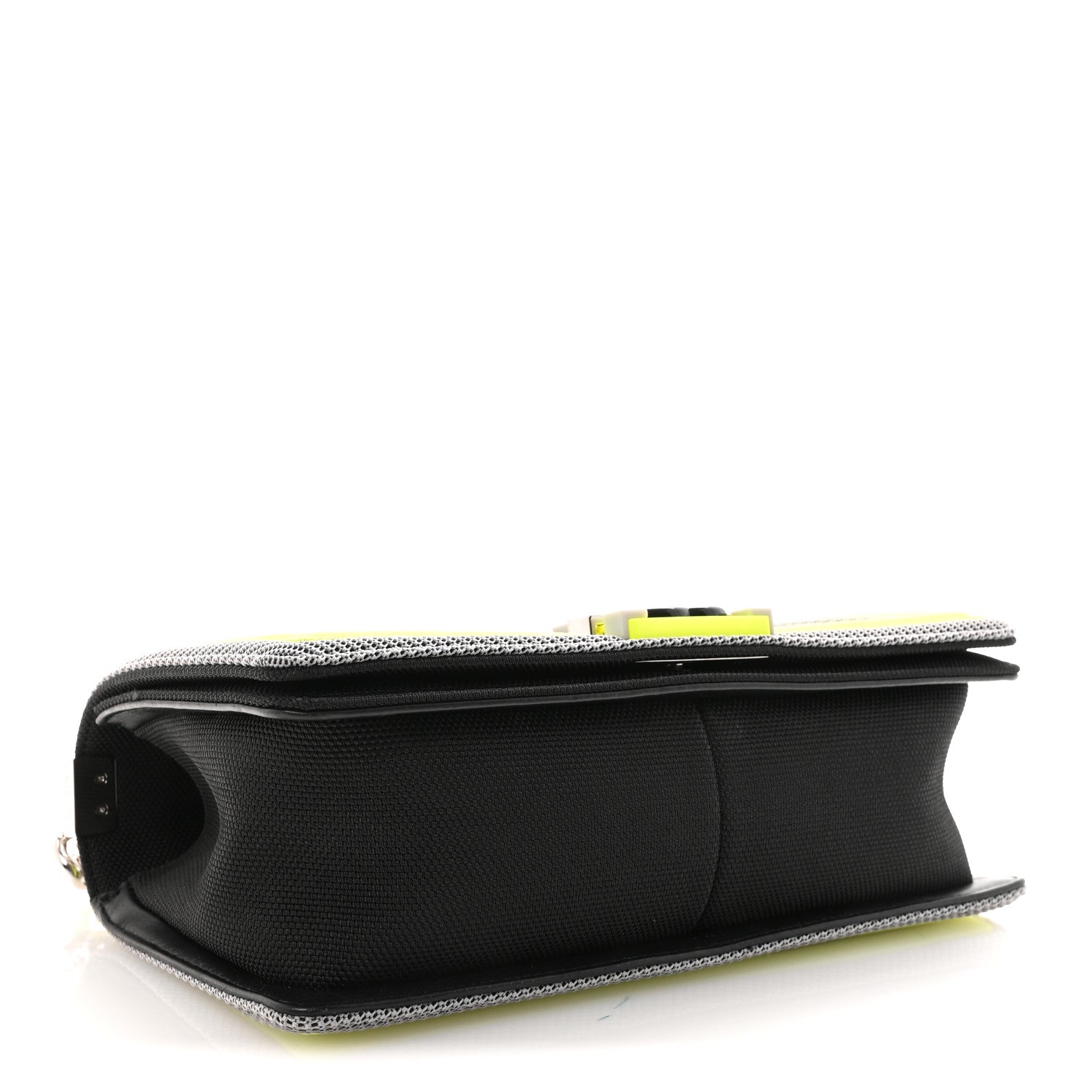Chanel Canvas Quilted Medium Fluo Boy Flap Black Grey Yellow 4 of 11