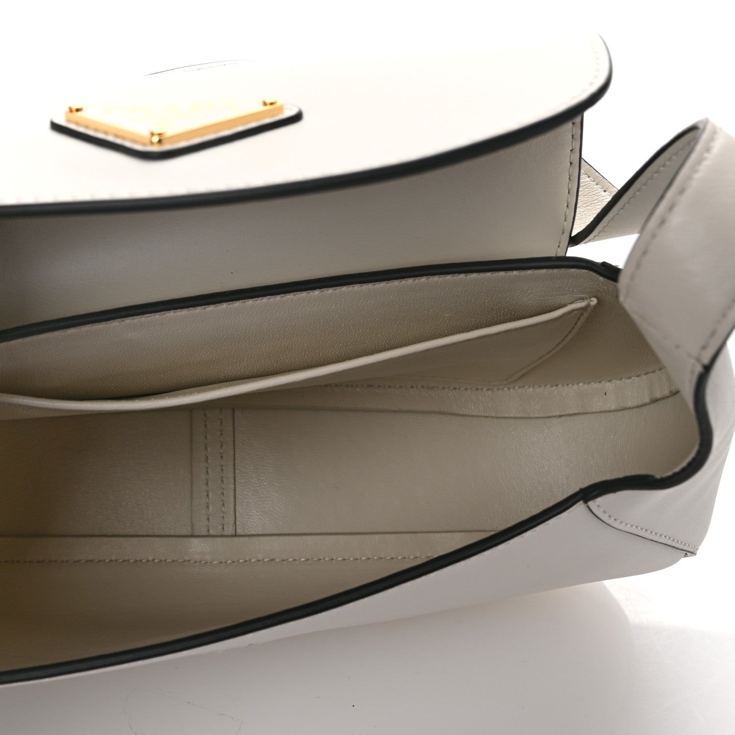 Prada City Calf Flap Shoulder Bag White 5 of 12