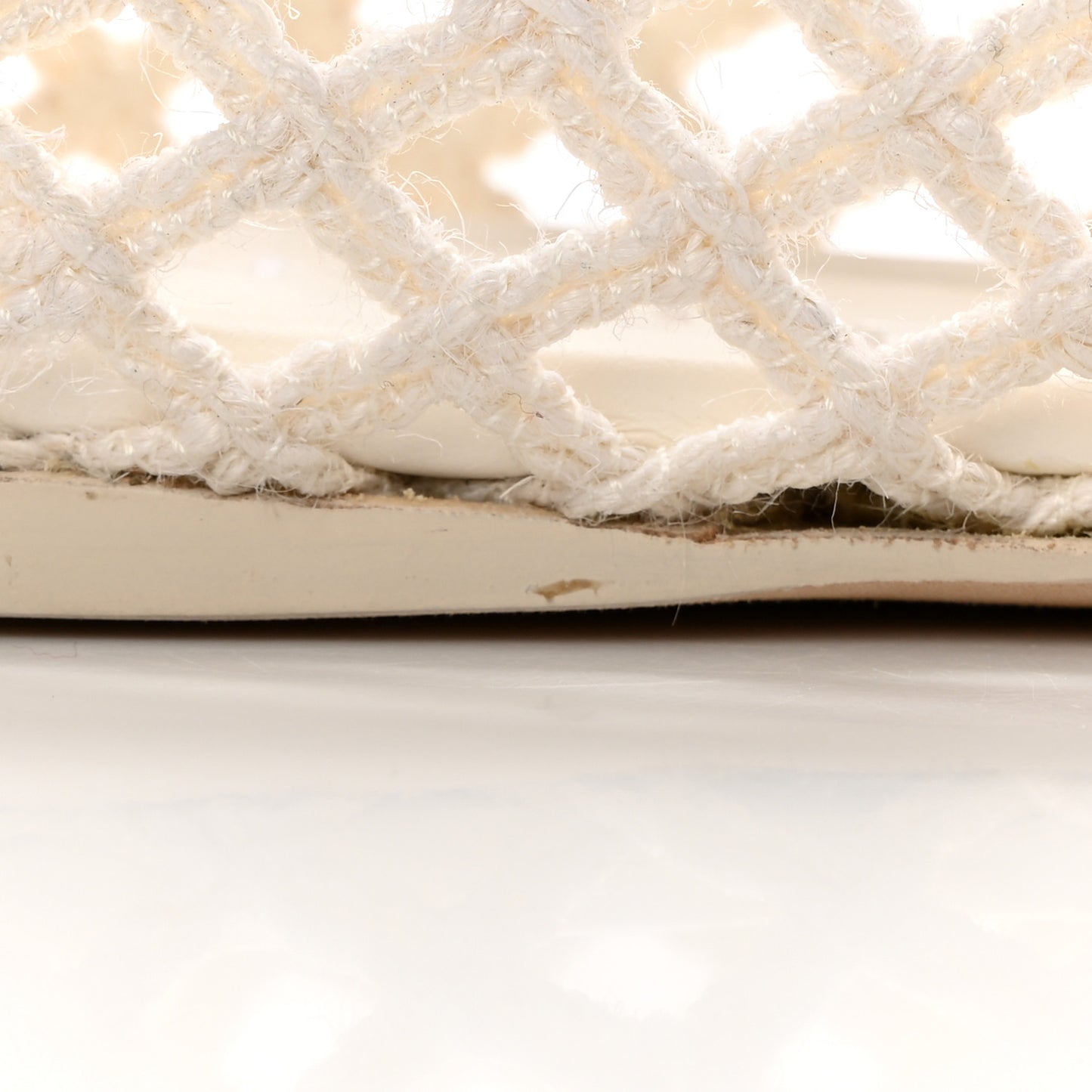 Raffia Braided CC Mocassin Loafers 41 White