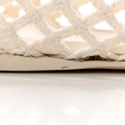 Chanel Raffia Braided CC Mocassin Loafers 41 White 14 of 15