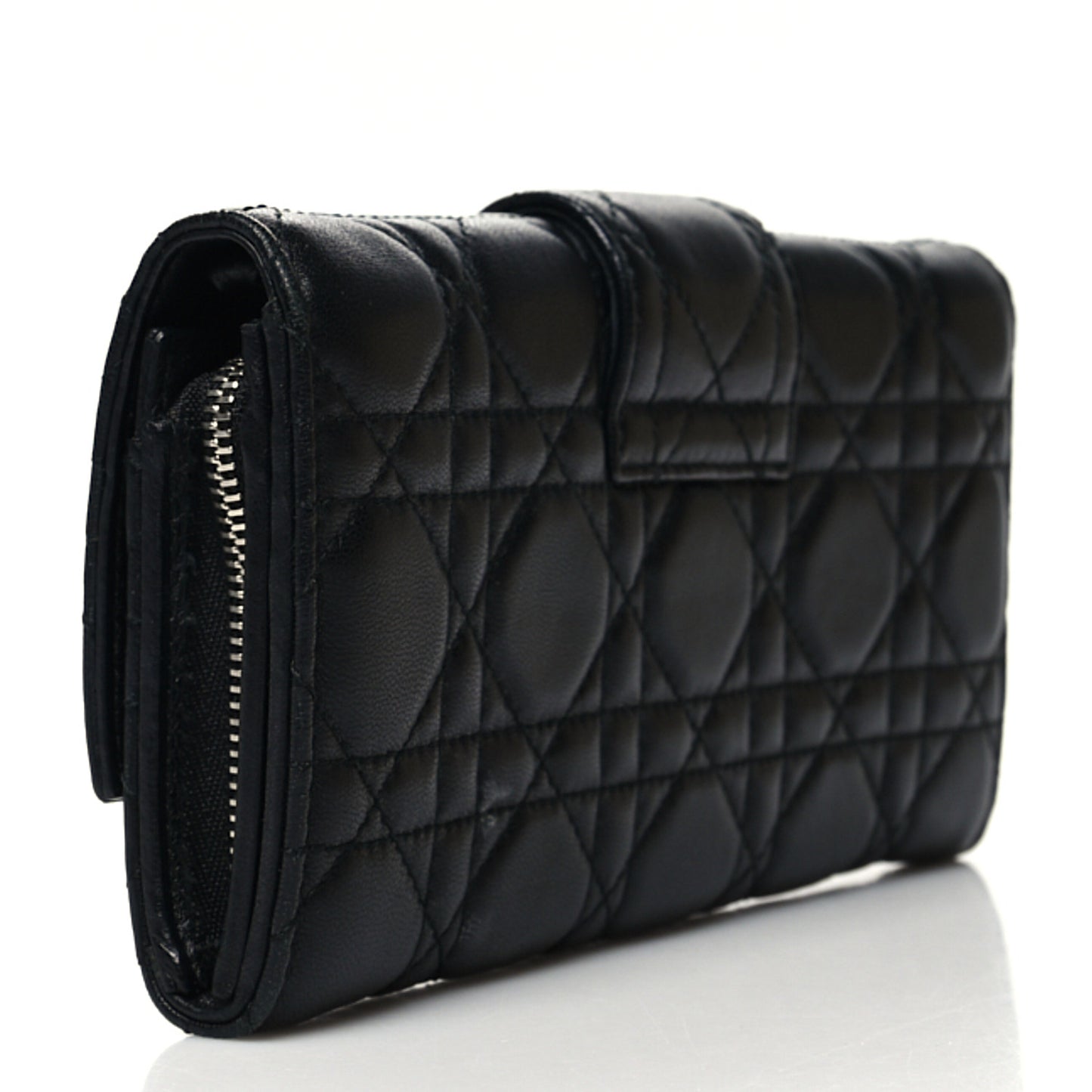 Lambskin Cannage Miss Dior Chain Wallet Black