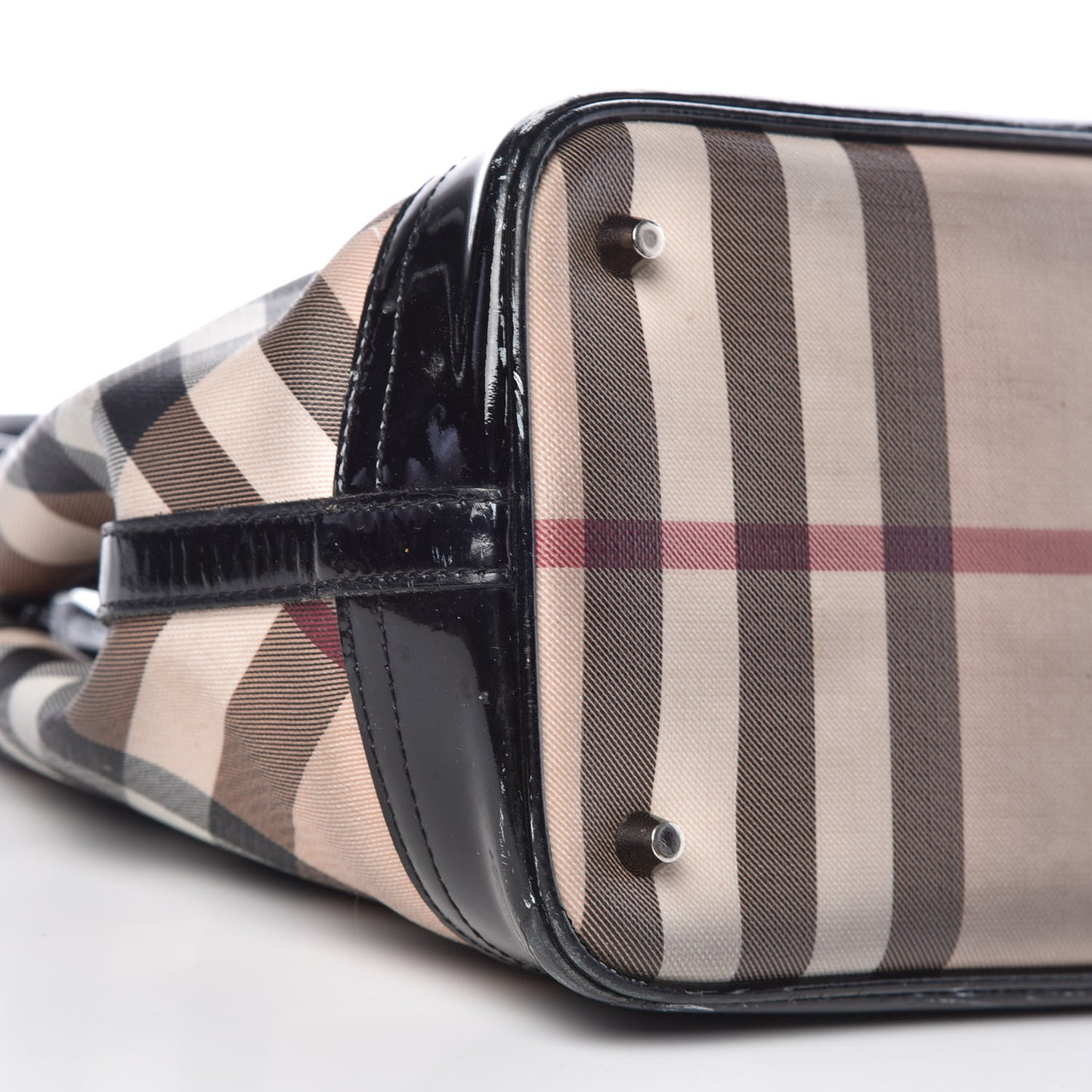 Patent Supernova Check Tote Black
