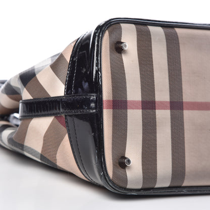 Burberry Patent Supernova Check Tote Black 13 of 30