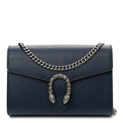 Gucci Dollar Calfskin Crystal Mini Dionysus Chain Wallet Blue Agata Black Diamond 1 of 7