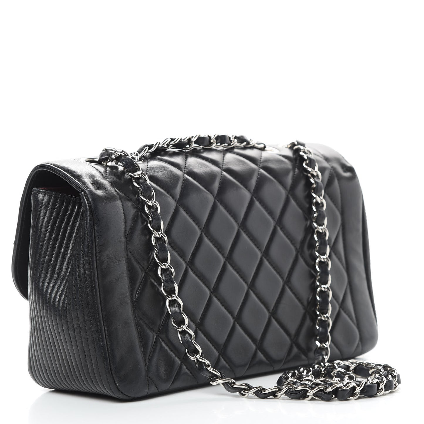 Lambskin Quilted Medium Single Flap Black