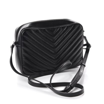 Saint Laurent Calfskin Matelasse Monogram Lou Camera Bag Black 3 of 11