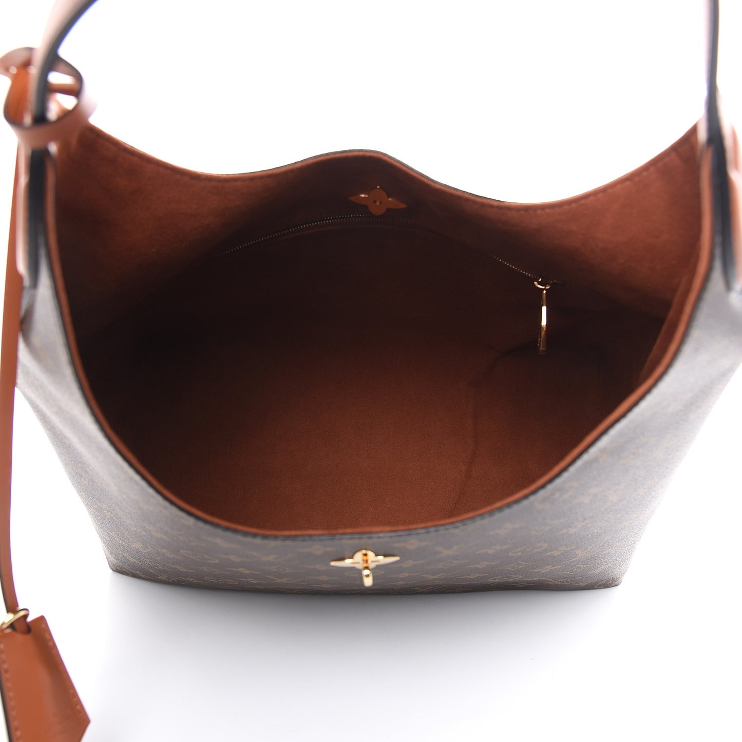 Monogram Flower Hobo Caramel