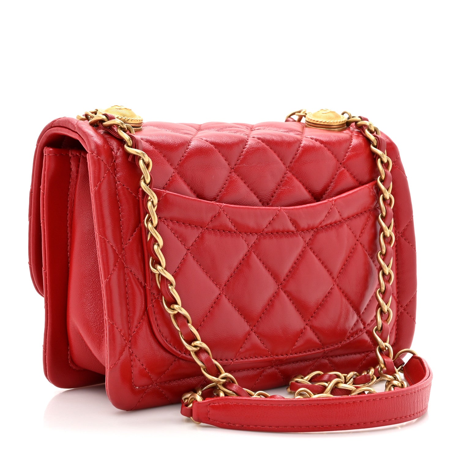 Chanel Shiny Lambskin Quilted Mini Flap Red 3 of 11