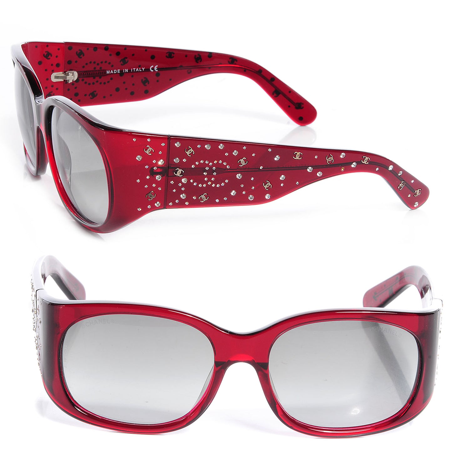 Swarovski Crystal CC Logo Sunglasses 5134-B Red