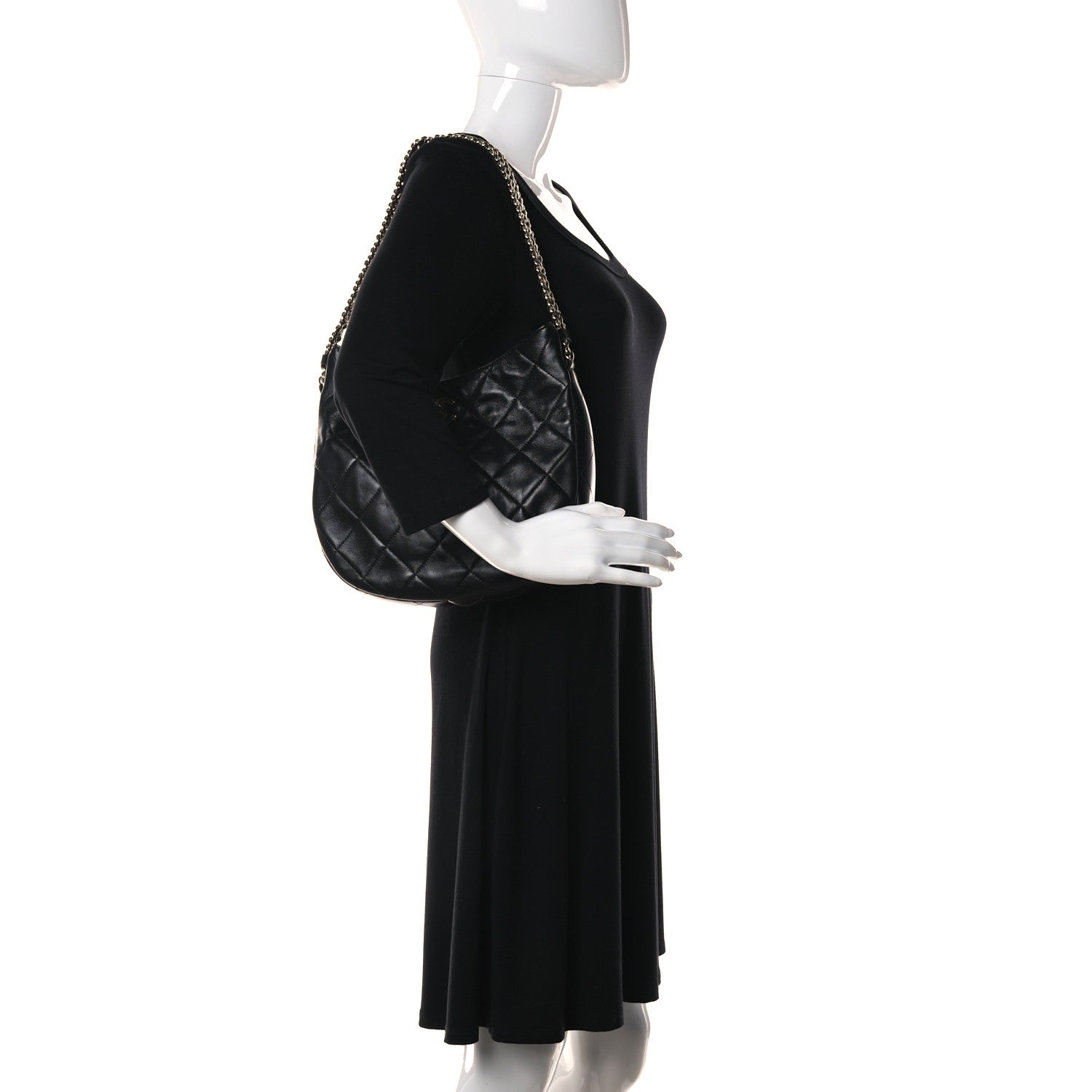 Chanel Lambskin Quilted CC Links Hobo Black 2 of 11