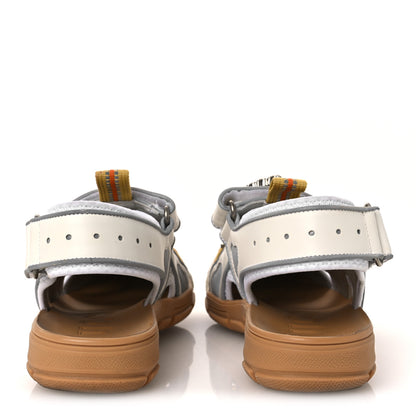 Gucci Mesh Fabric Tinsel Sport Sandals 36 White Silver 6 of 13