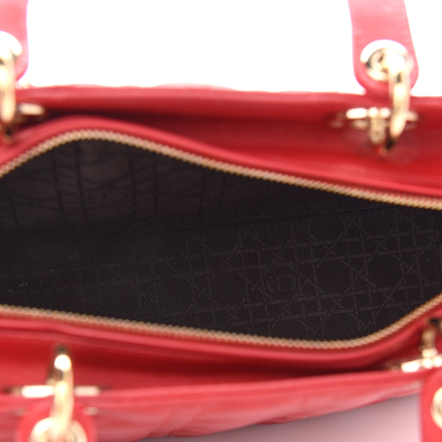 Christian Dior Lambskin Cannage Large Lady Dior Red 5 of 9
