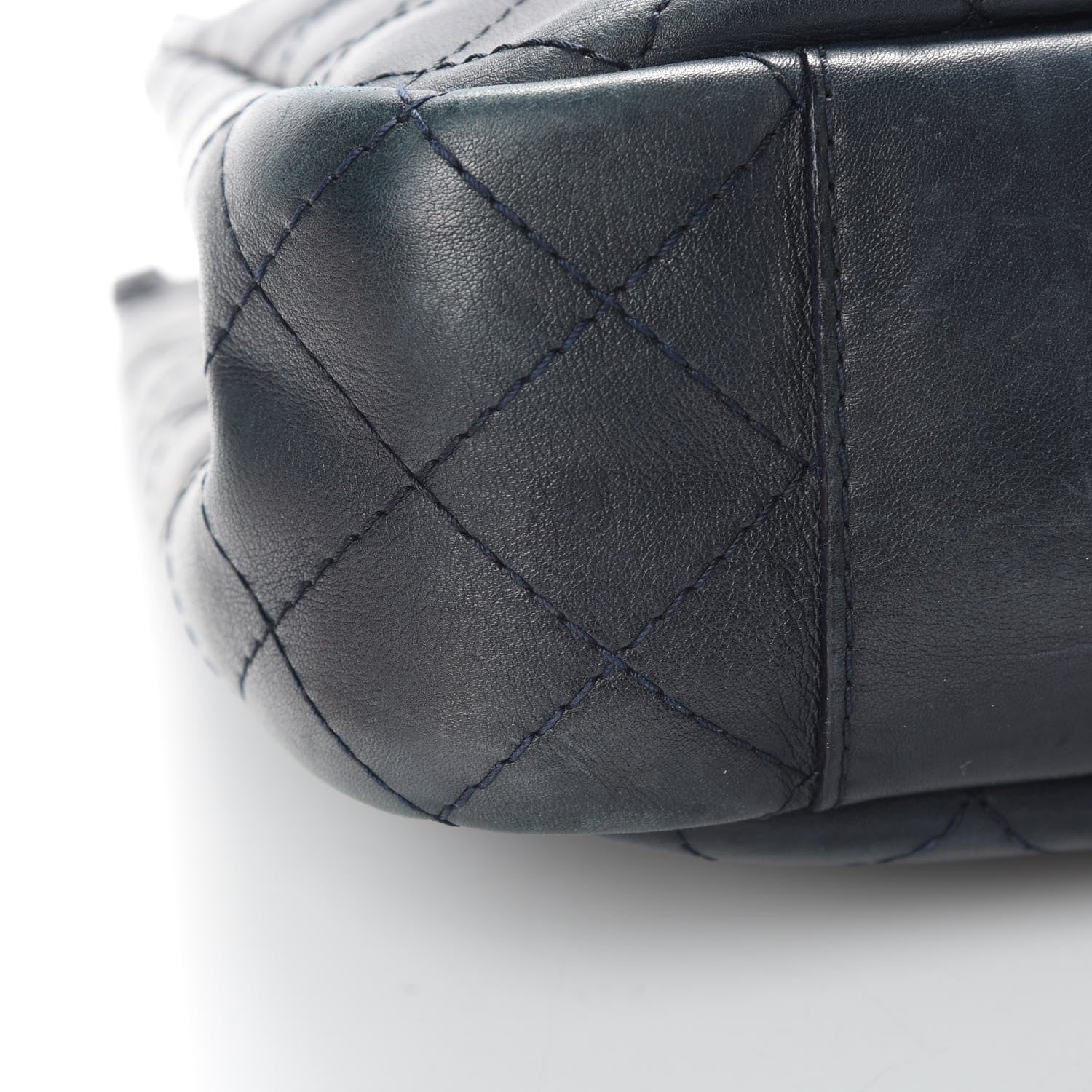 Chanel Calfskin Stitched Shopping Tote Blue 16 of 24