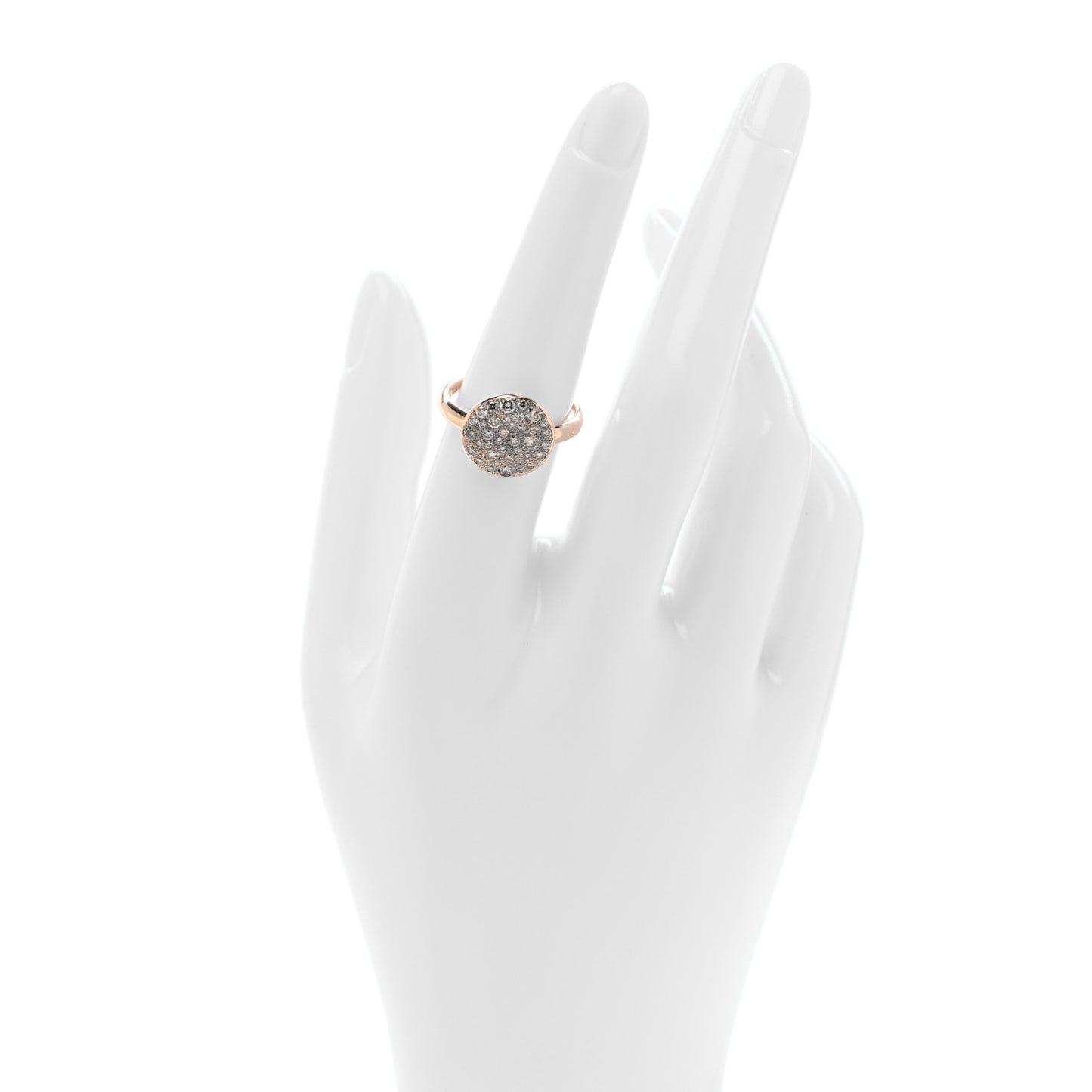 18K Rose Gold Diamond Round Sabbia Ring 55 7.25