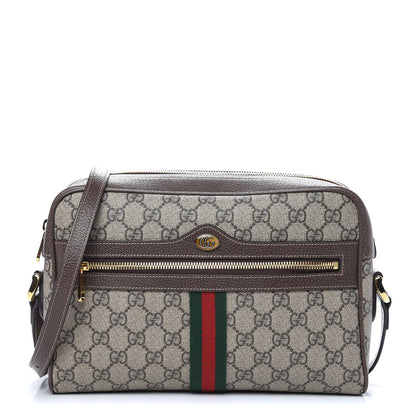 Gucci GG Supreme Monogram Web Small Ophidia Shoulder Bag Brown 1 of 9