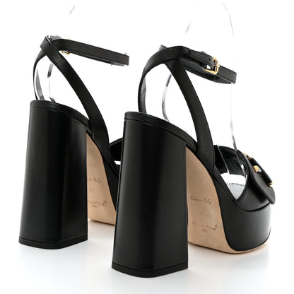 Louis Vuitton Calfskin Shake Platform Sandal 37 Black 4 of 9