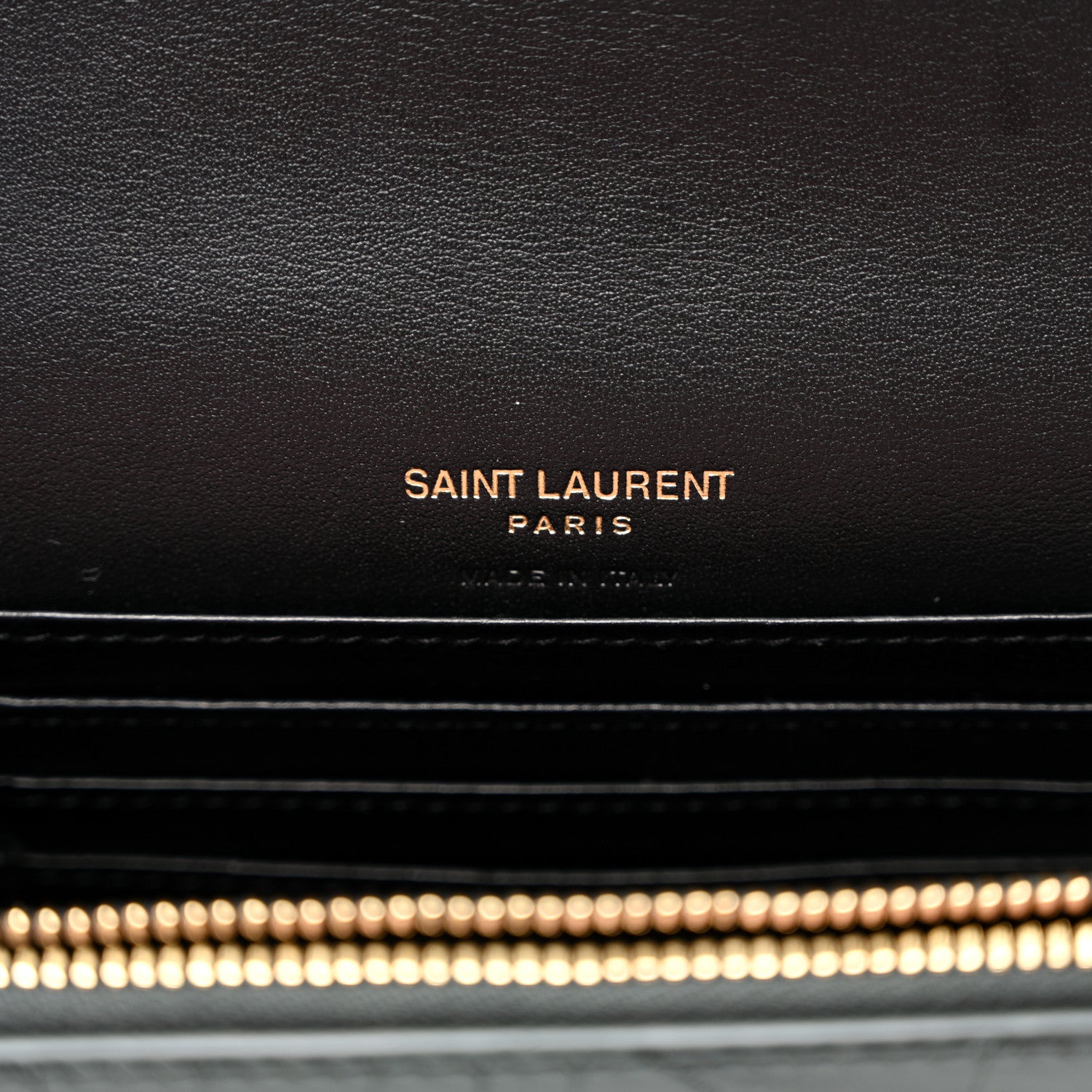 Saint Laurent Calfskin Crocodile Embossed Monogram Kate Belt Bag  Dark Mint 6 of 9