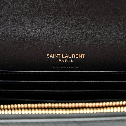 Saint Laurent Calfskin Crocodile Embossed Monogram Kate Belt Bag  Dark Mint 6 of 9
