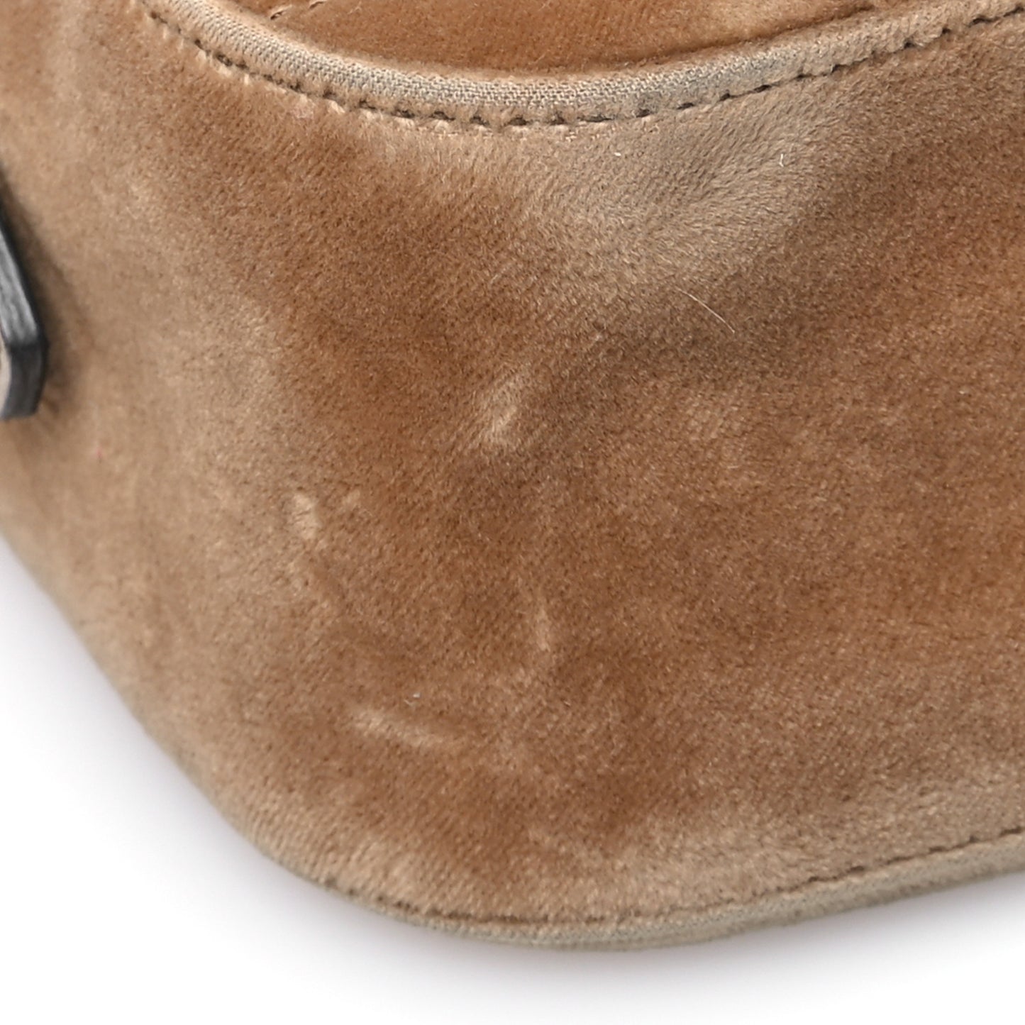 Velvet Matelasse Small GG Marmont Chain Shoulder Bag Taupe