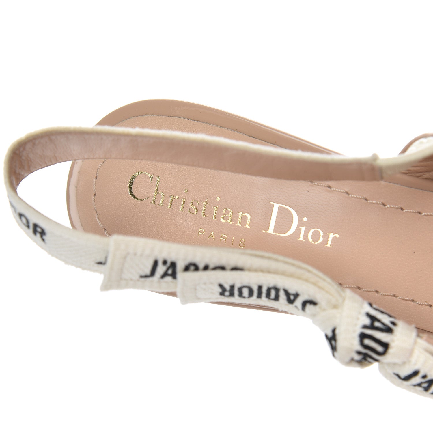Christian Dior Patent Ribbon J'Adior Slingback 65mm Pumps 37.5 Nude 6 of 14