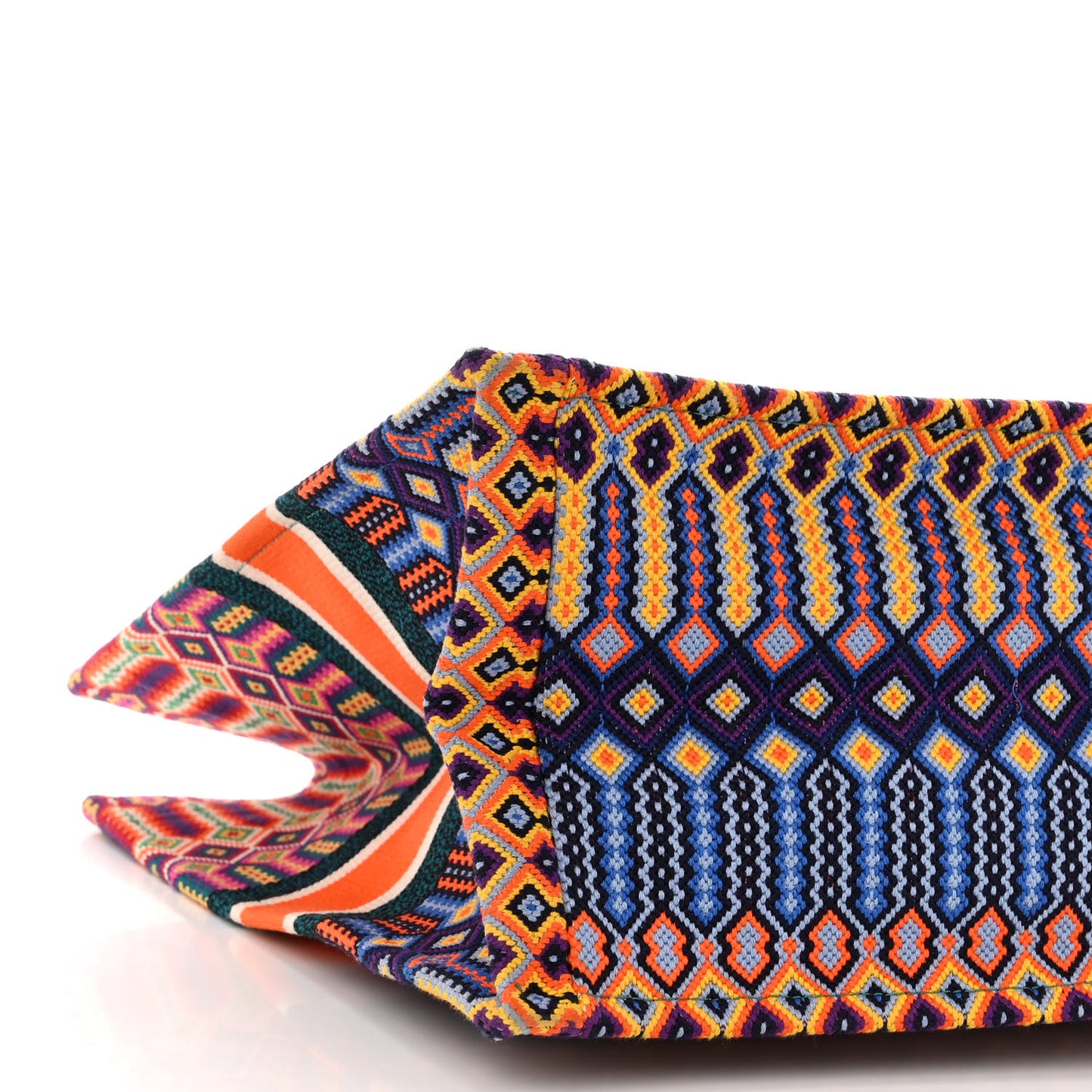 Canvas Embroidered Large Book Tote Orange Multicolor