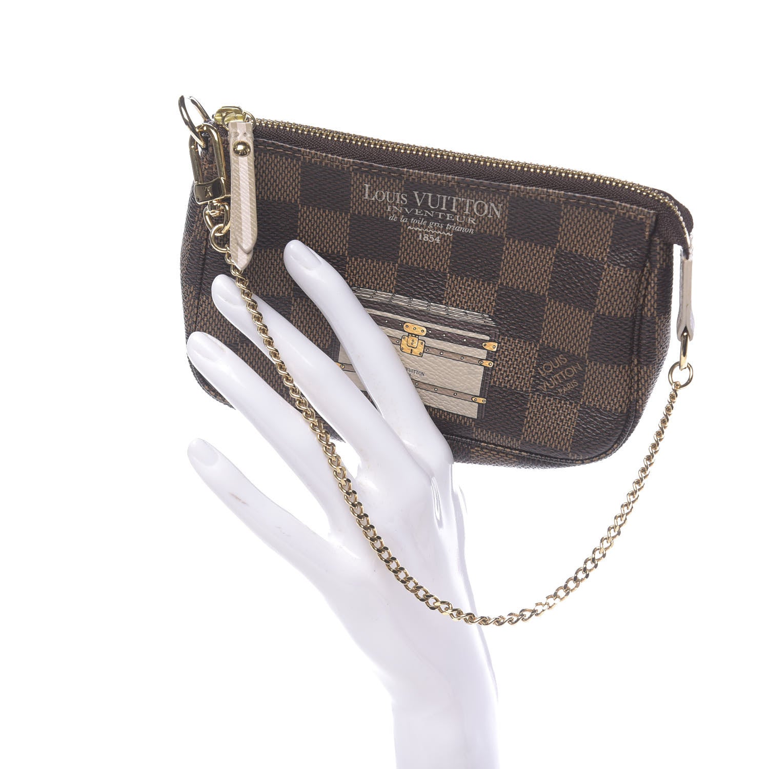 Louis Vuitton Damier Ebene Trunks and Locks Mini Pochette Accessories 2 of 7