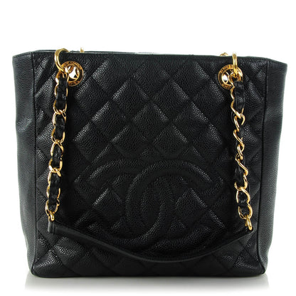 Chanel Caviar Quilted Petit Shopping Tote PST Black 1 of 7