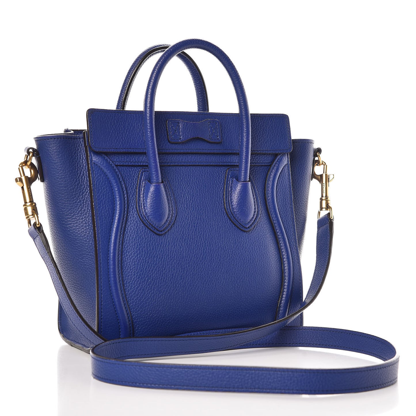 Drummed Calfskin Nano Luggage Indigo