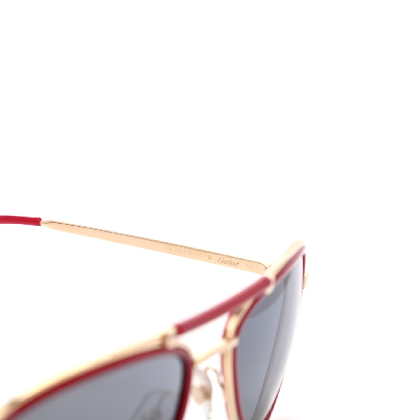 Metal Panthere De Cartier Aviator 140 Sunglasses Red