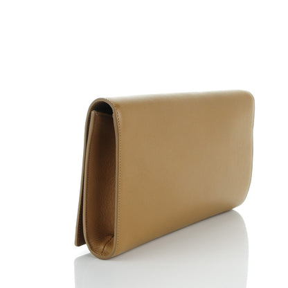 Saint Laurent Calfskin Monogram Large Belle De Jour Clutch Beige 3 of 7