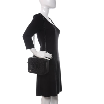 Chanel Calfskin Quilted Medium CC Filigree Vanity Case Black 2 of 11