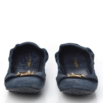 Louis Vuitton Suede S-Lock Ballerina Flats 39 Marine 2 of 17