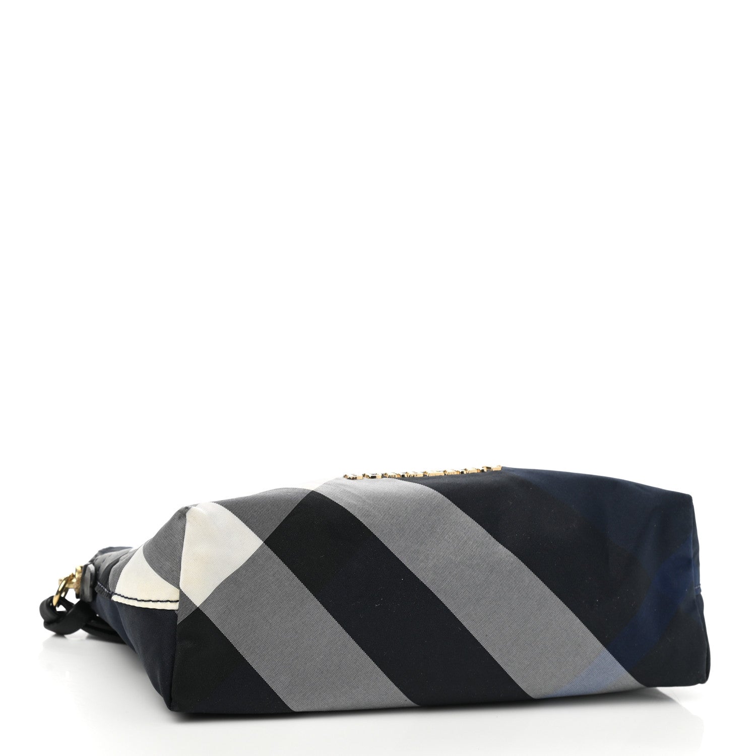 Burberry Nylon Nova Check Zip Top Pouch Indigo Blue 4 of 8