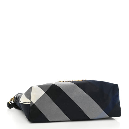 Burberry Nylon Nova Check Zip Top Pouch Indigo Blue 4 of 8