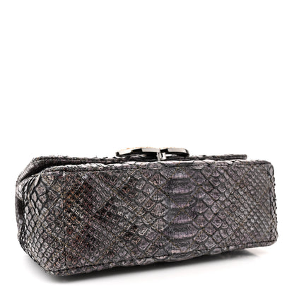 Chanel Metallic Snakeskin Strass Flap Bag Light Purple 4 of 13