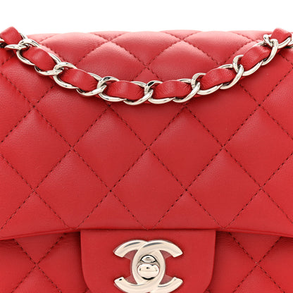 Chanel Lambskin Quilted Mini Square Flap Red 8 of 10