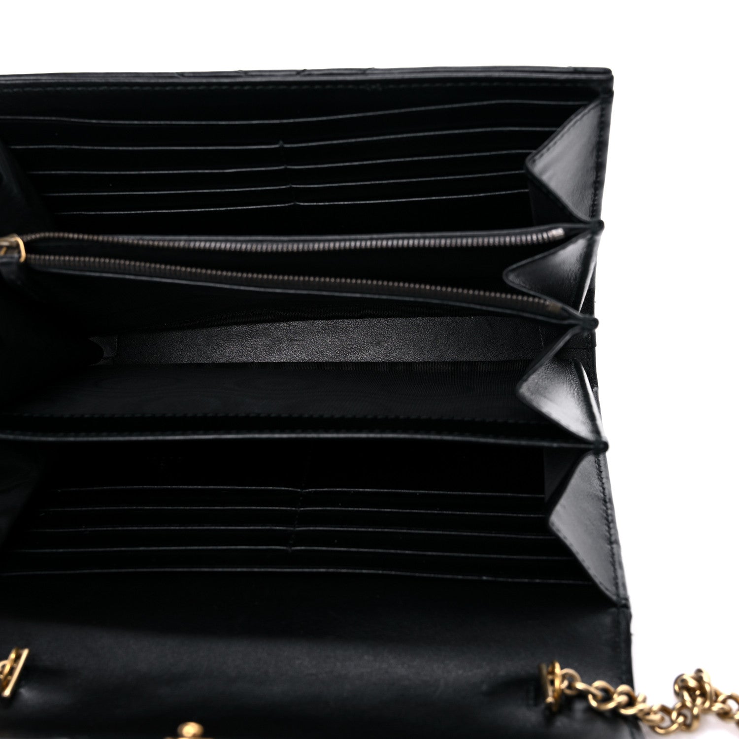 Gucci Calfskin Matelasse GG Marmont Chain Wallet Black 5 of 14