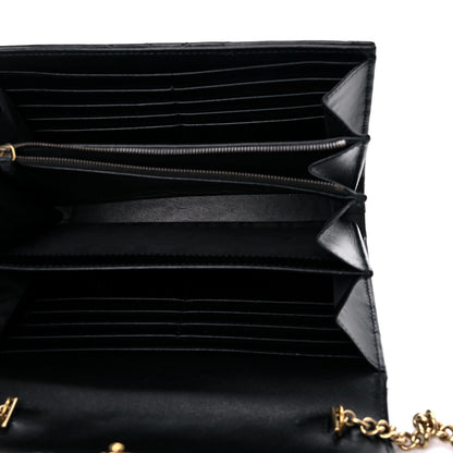 Gucci Calfskin Matelasse GG Marmont Chain Wallet Black 5 of 14