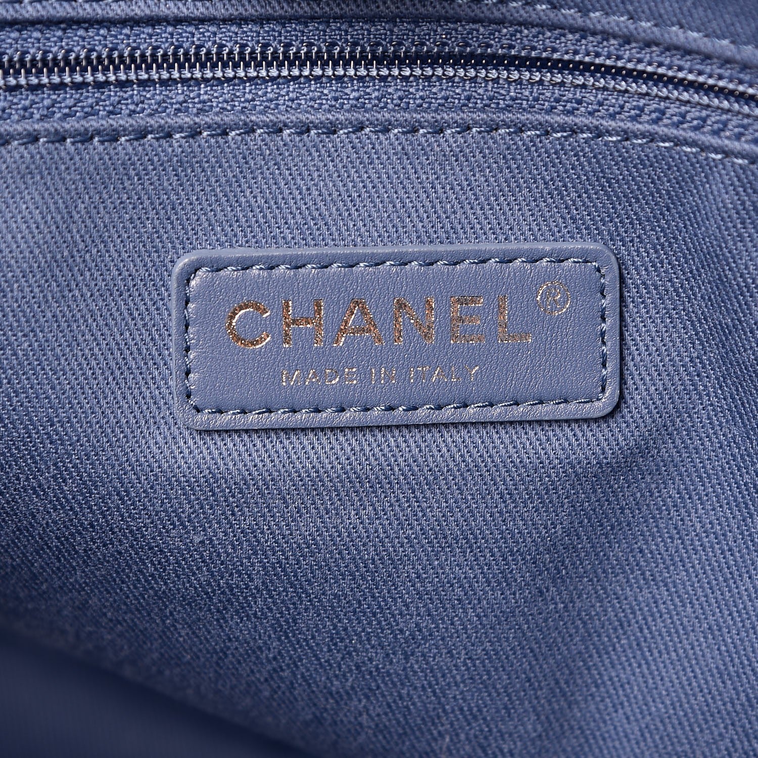 Chanel Canvas Small Deauville Tote Denim Blue 6 of 7
