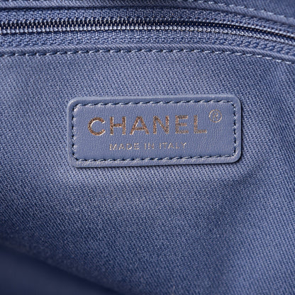 Chanel Canvas Small Deauville Tote Denim Blue 6 of 7