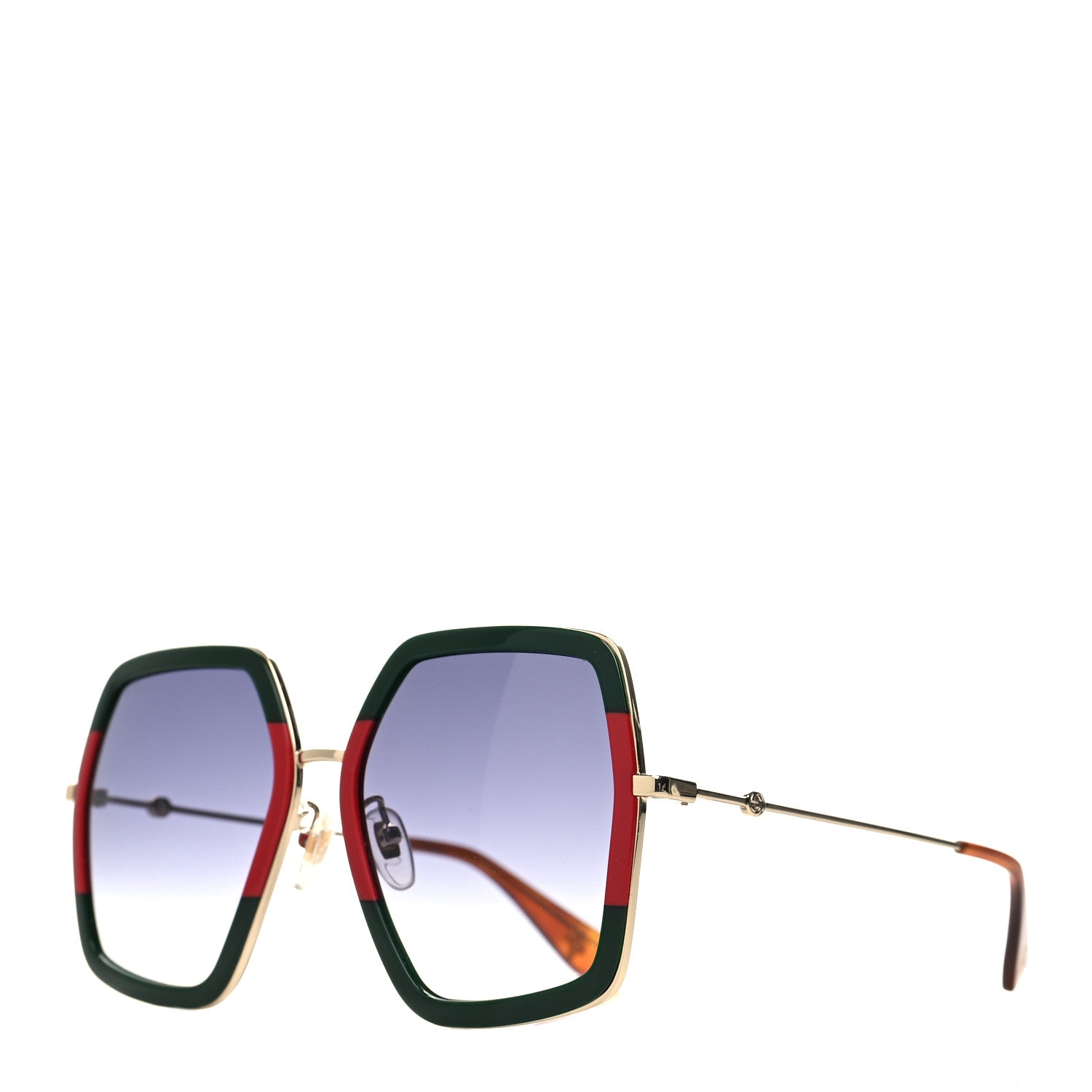 Gucci Square Frame Web GG0106S Sunglasses Tortoise 1 of 8