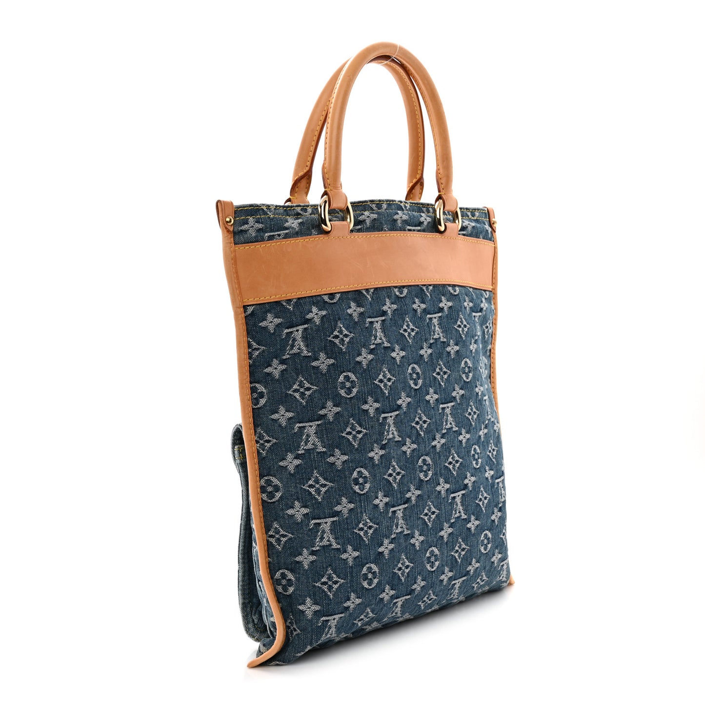 Monogram Denim Sac Plat Blue