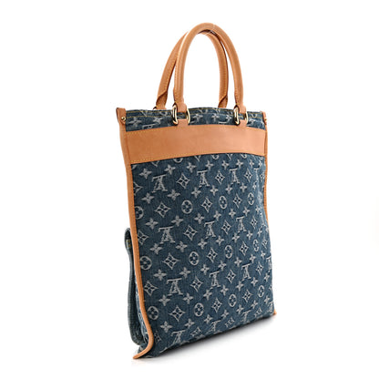 Louis Vuitton Monogram Denim Sac Plat Blue 3 of 10